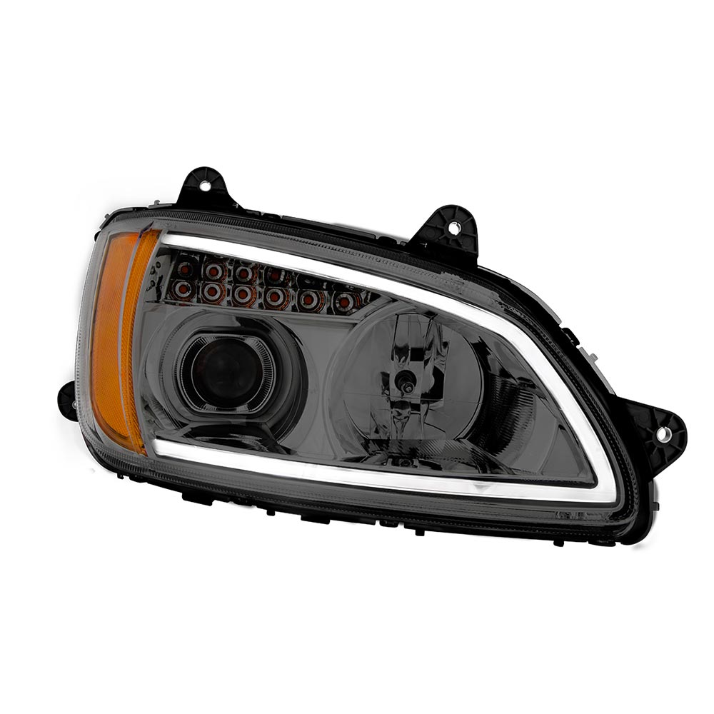 KW T660 Chrome Headlight with LED Turn Signal P/S