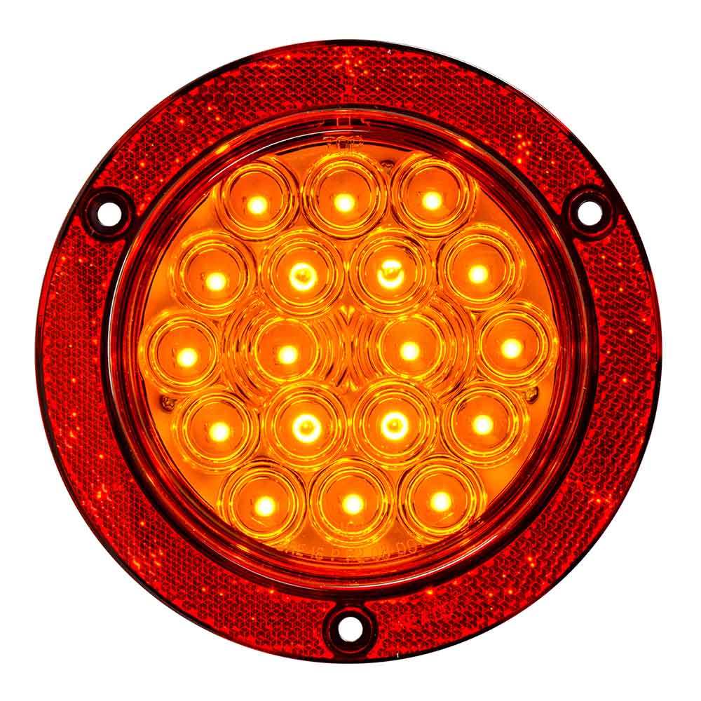 4" 18 LED Flange Mount Light with Red Reflector Ring