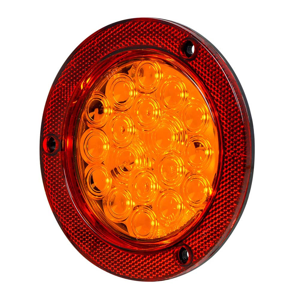 4" 18 LED Flange Mount Light with Red Reflector Ring