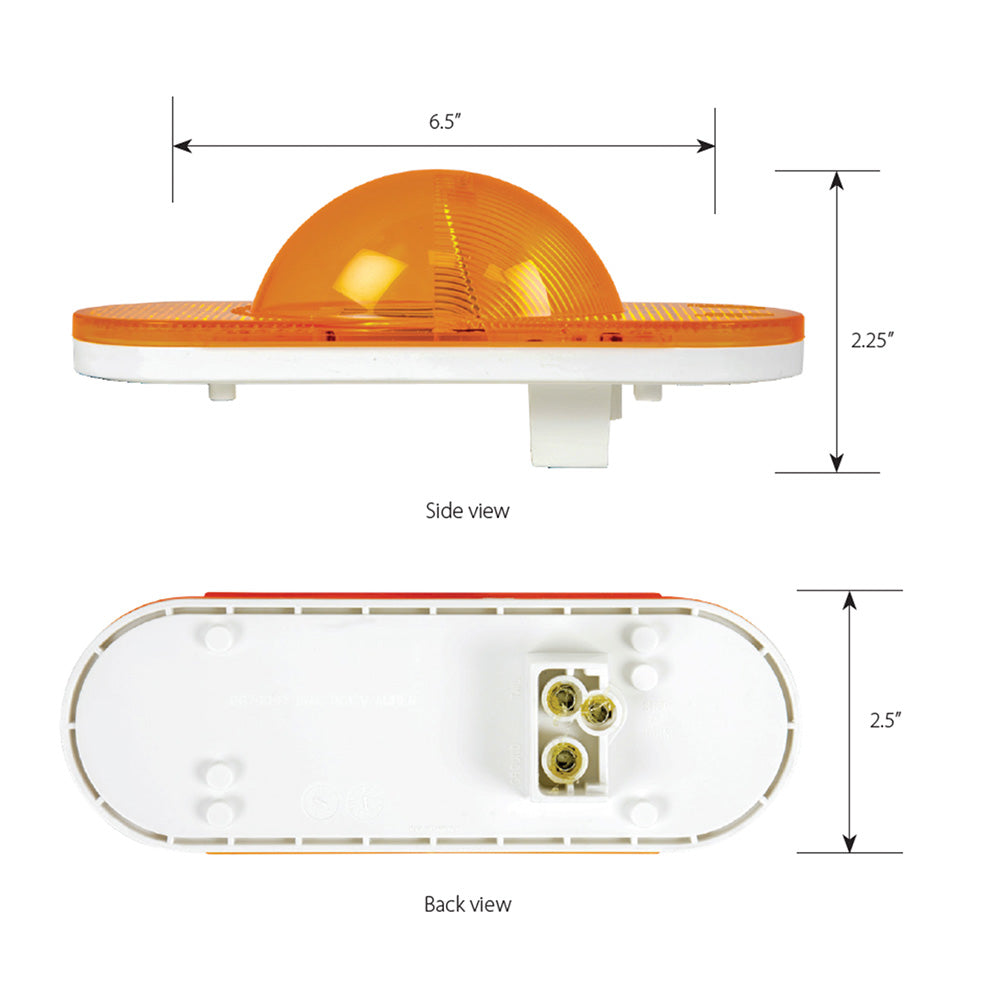 6" Amber 9 LED Oval Side Marker and Turn Light