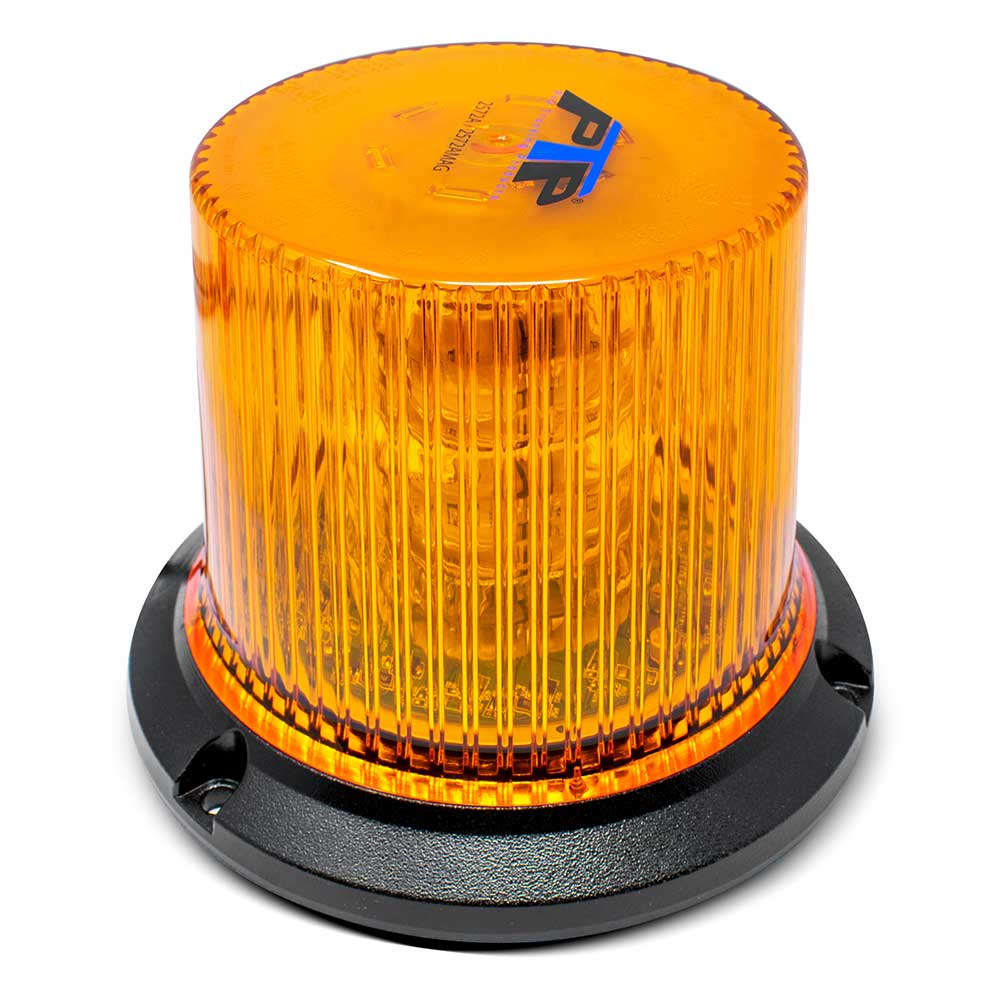 12-Volt Amber LED Beacon Light with Twelve Flash Patterns - Permanent Mount