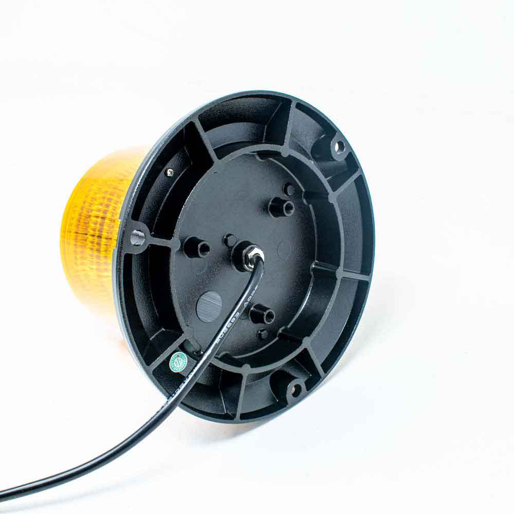 12-Volt Amber LED Beacon Light with Twelve Flash Patterns - Permanent Mount