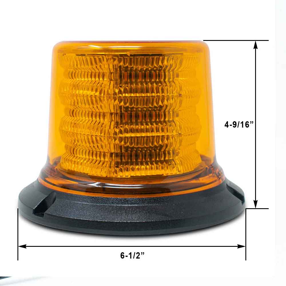 12-Volt Amber LED Beacon Light with Twelve Flash Patterns - Permanent Mount