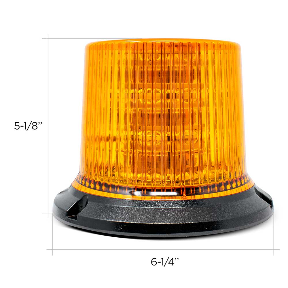 12-Volt Amber LED Beacon Light with Twelve Flash Patterns - Permanent Mount