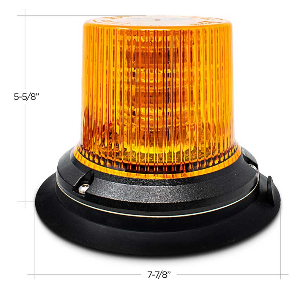 12-Volt Amber LED Beacon Light with Twelve Flash Patterns - Magnet Mount