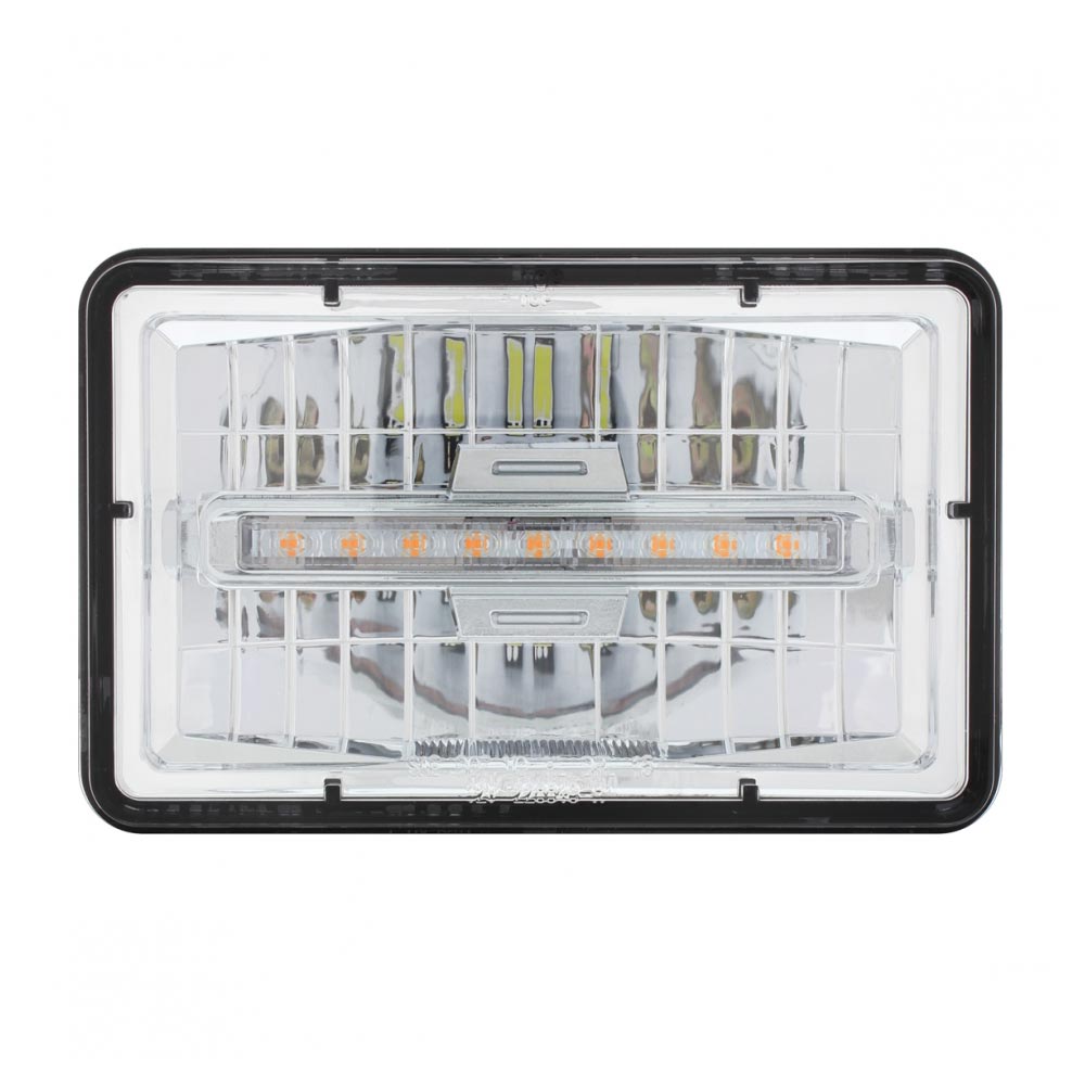 6" x 4" Low Beam LED Headlight with Amber Auxiliary