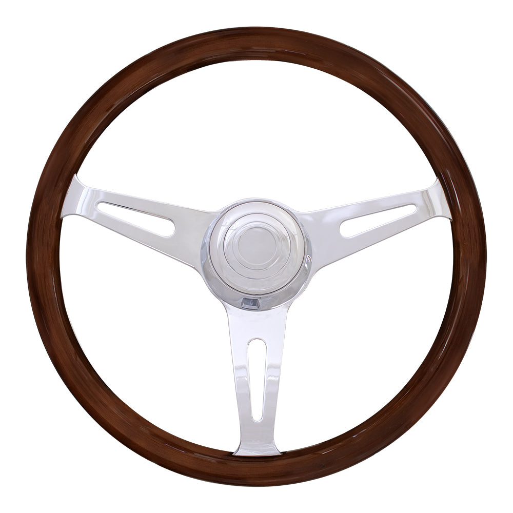 3 Spoke Dark Mahogany Steering Wheel 16"