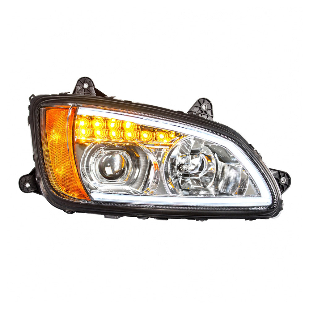Kenworth T660 Chrome Headlight with LED Position Light and Turn Signal