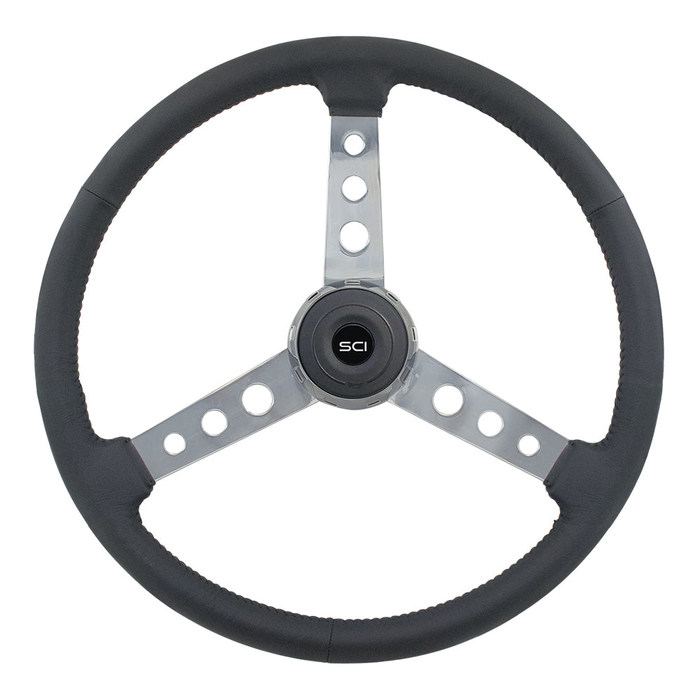 20" Old School Leather Steering Wheel