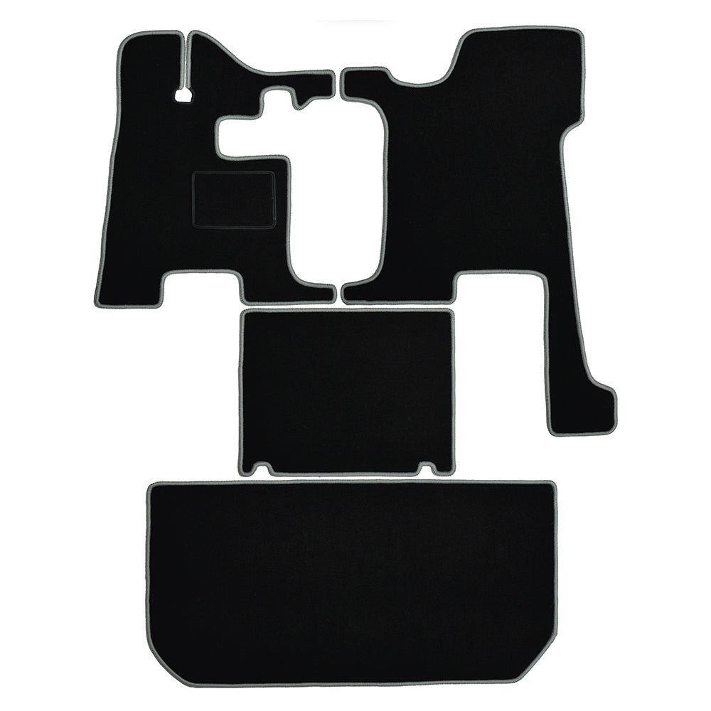 Peterbilt 386, 388, 389 Black with Grey Carpeted Floor Mat Set