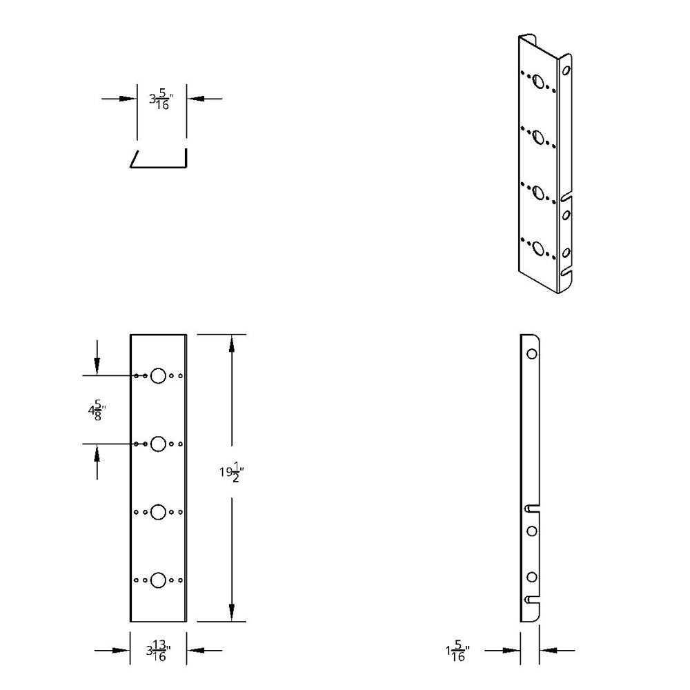 Peterbilt Stainless Front AC Bracket with Eight Watermelon Light Cutouts