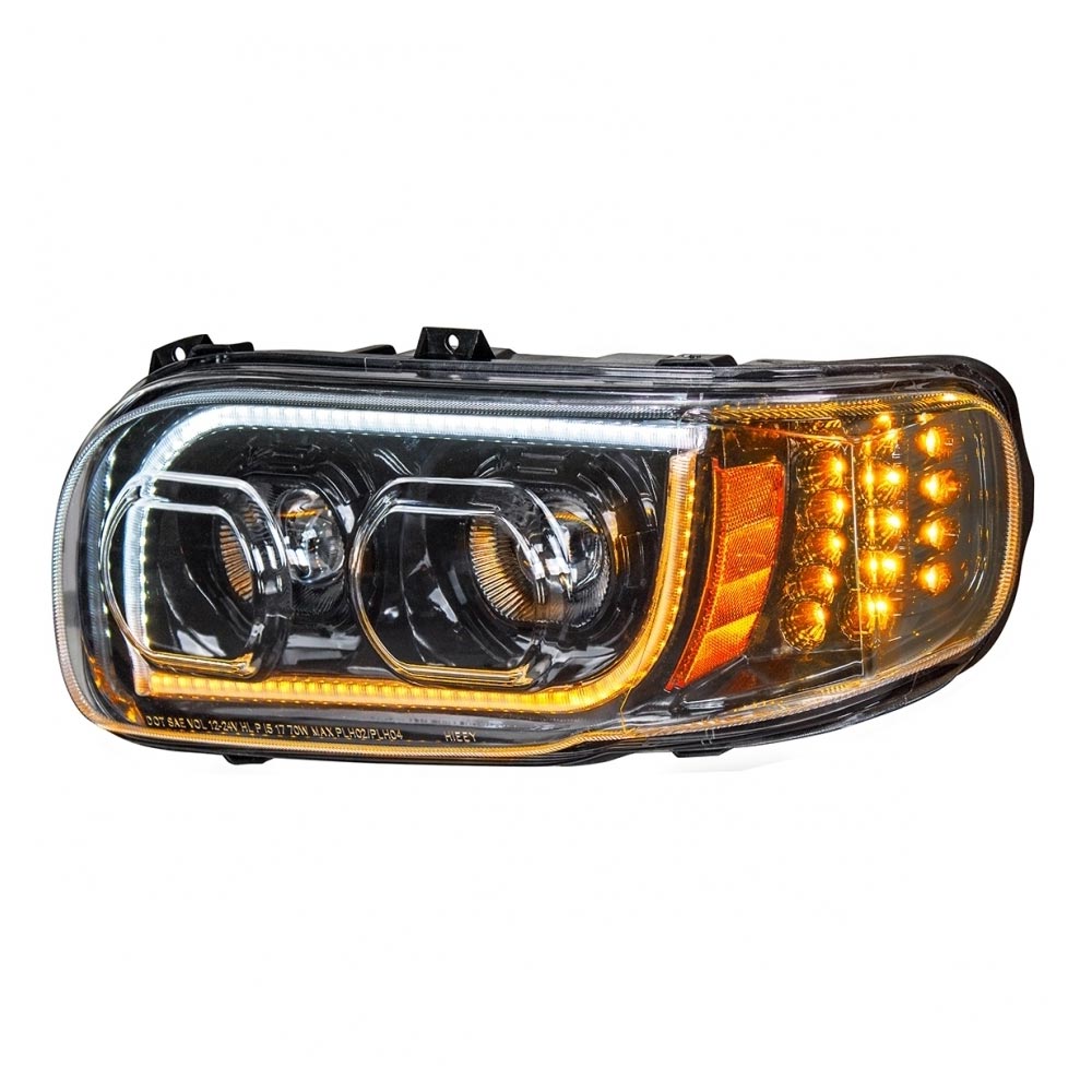 Peterbilt 388, 389, 567 Blackout LED Headlight with Turn Signal & Position Light