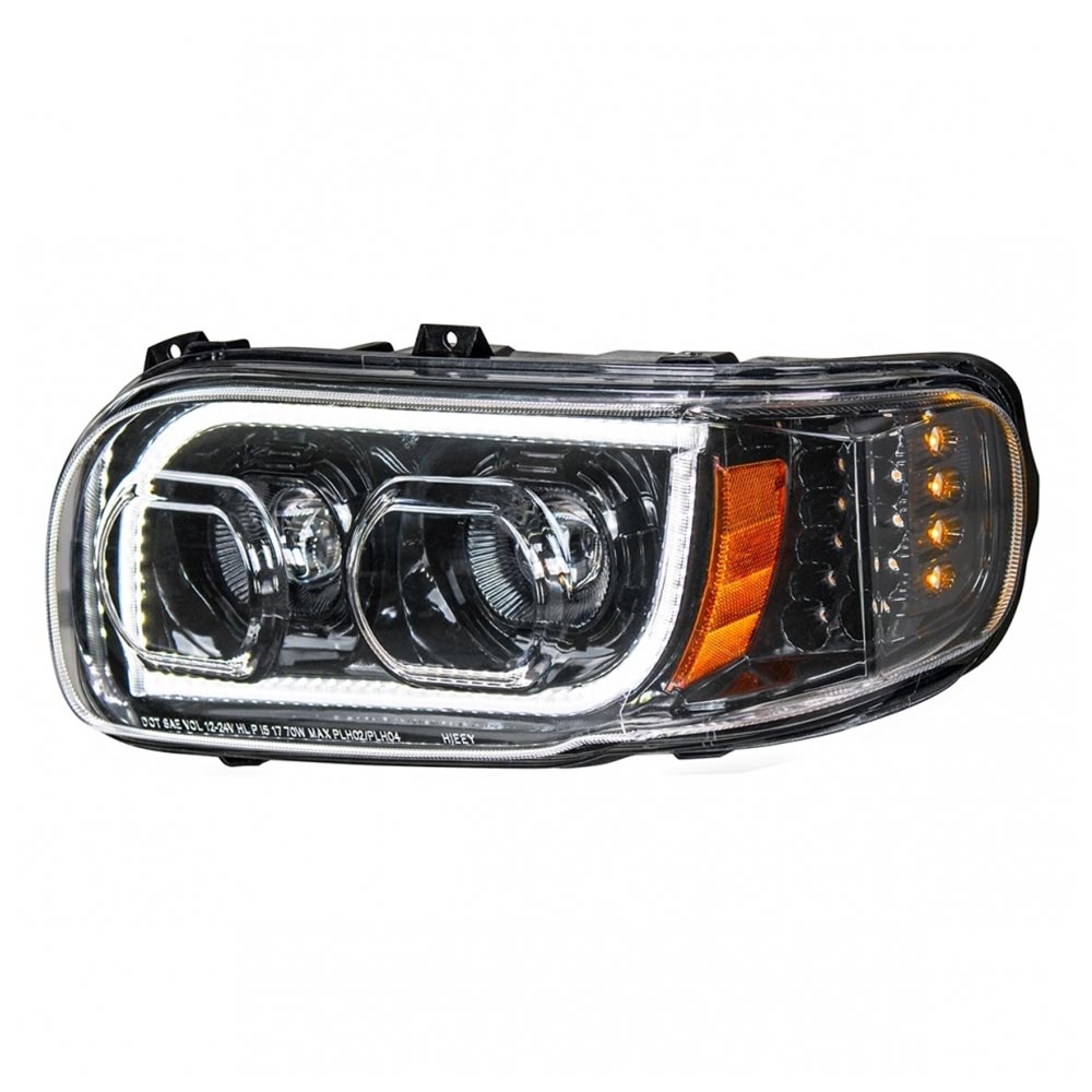 Peterbilt 388, 389, 567 Blackout LED Headlight with Turn Signal & Position Light