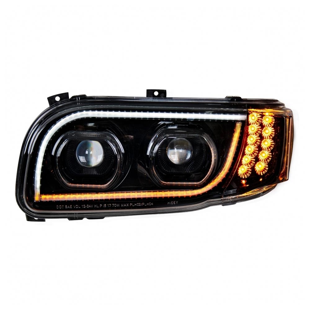 Peterbilt 388, 389, 567 Blackout LED Headlight with Turn Signal & Position Light