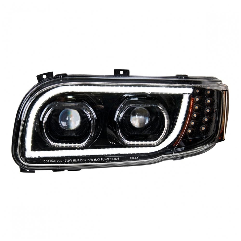 Peterbilt 388, 389, 567 Blackout LED Headlight with Turn Signal & Position Light