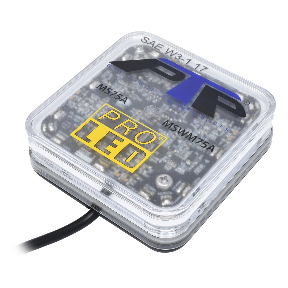 4" Square Permanent Mount Amber 24 LED Warning Light with 10 Selectable Flash Patterns