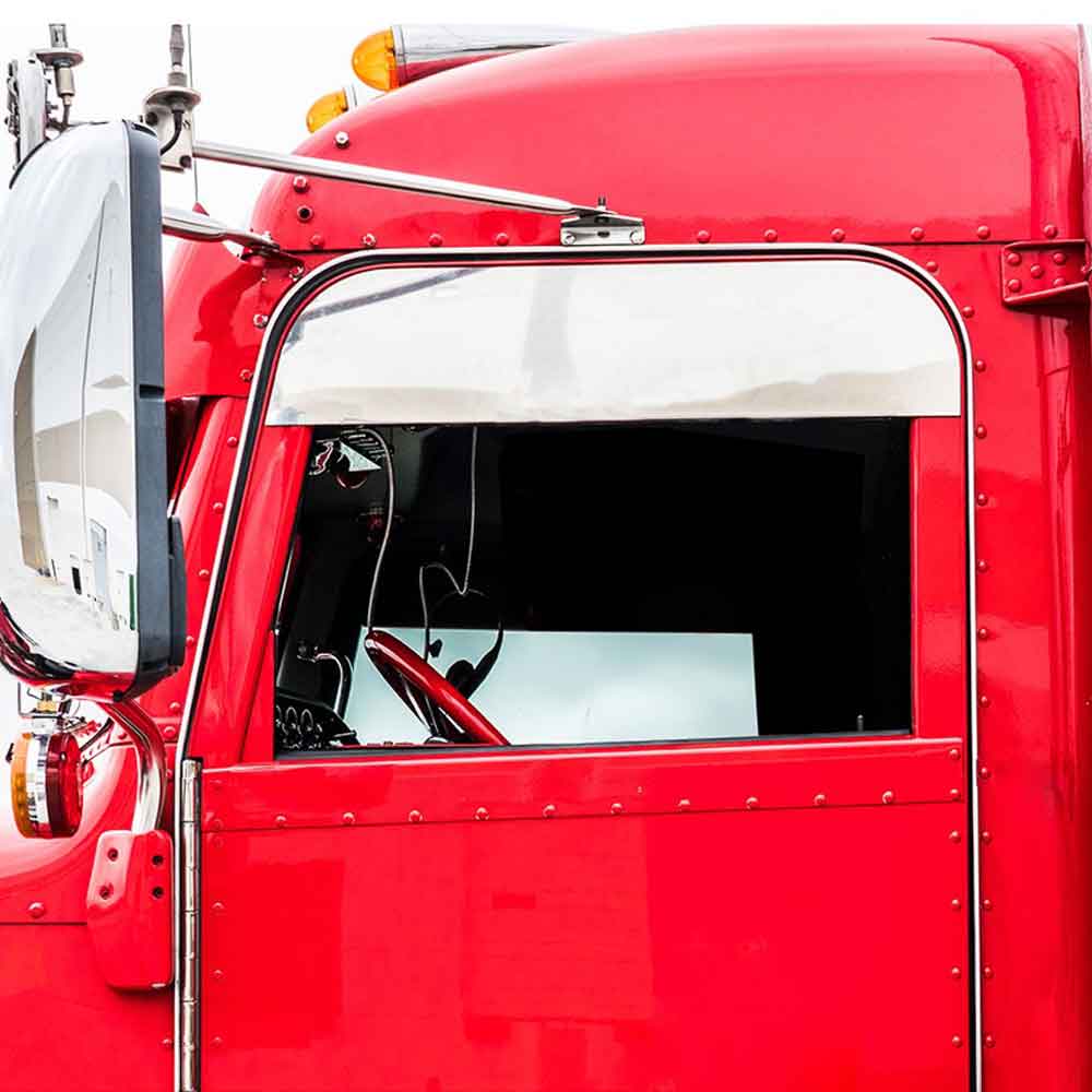 Peterbilt 379, 386, 389 7" Stainless Chopped Window Trims