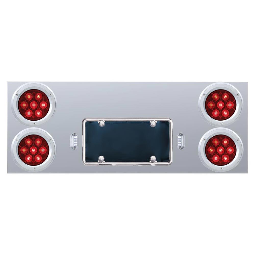Stainless Steel Rear Center Panel with 4" 7 LED Lights