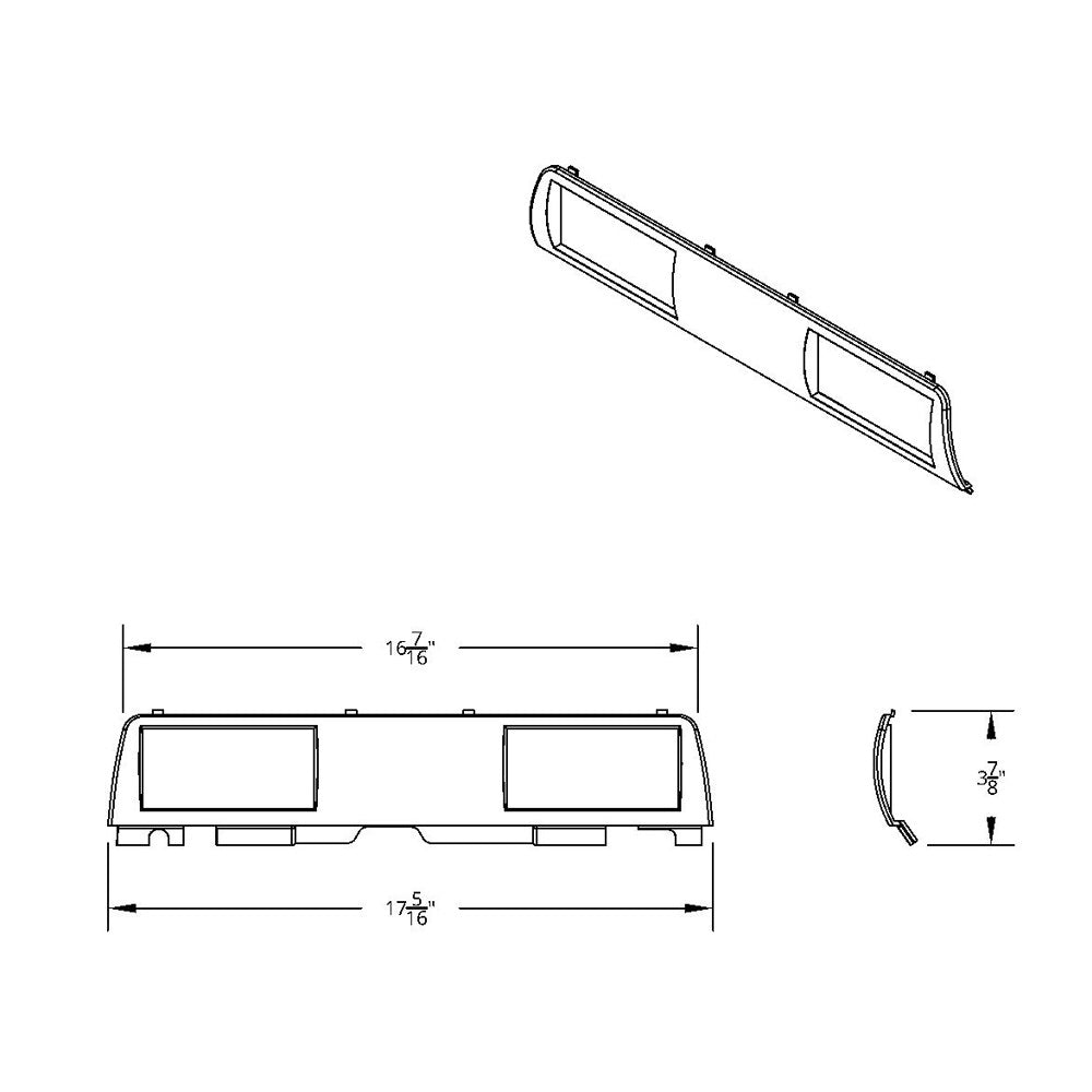 2014-2022 Kenworth T680/T880 Passenger Side Chrome AC Vent Trim