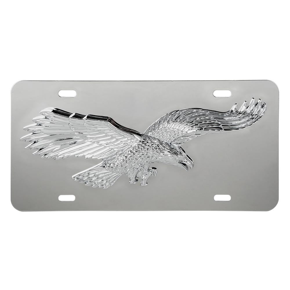 Stainless Steel License Plate with 3D Flying Eagle