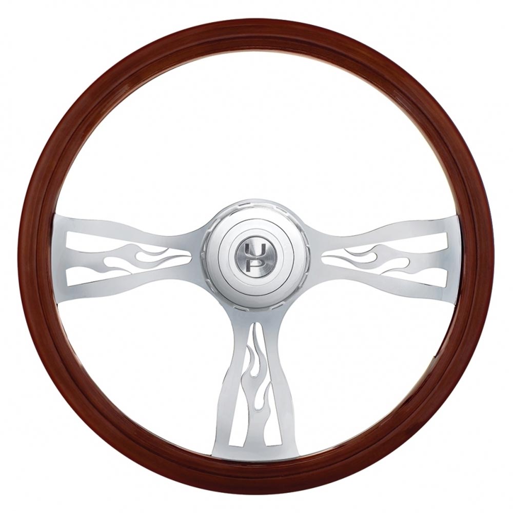 18" Chrome Flame Spoke Steering Wheel