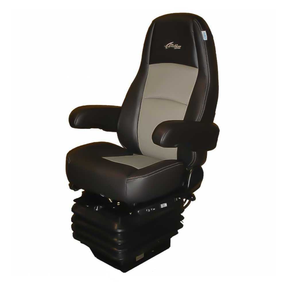 Atlas II Black Ultra Leather with Gray Cloth with Heat, Cooling and Dual Arms
