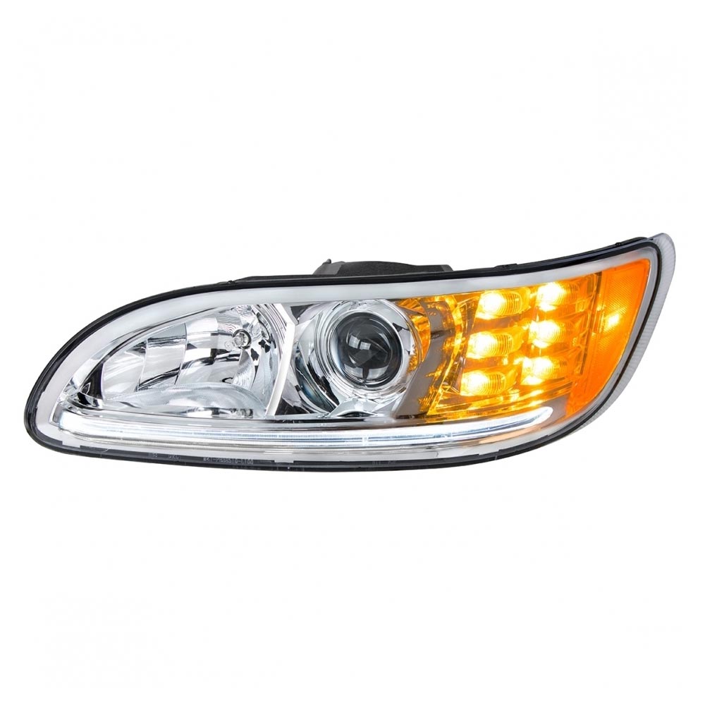 Peterbilt Chrome Projection Headlight with LED Position and Turn Signal Lights