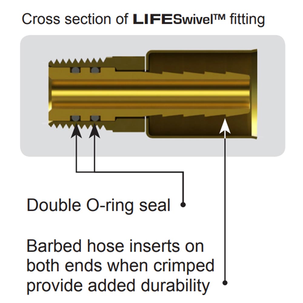 Black 3/8"ID Air Hose with LIFESwivel Ends