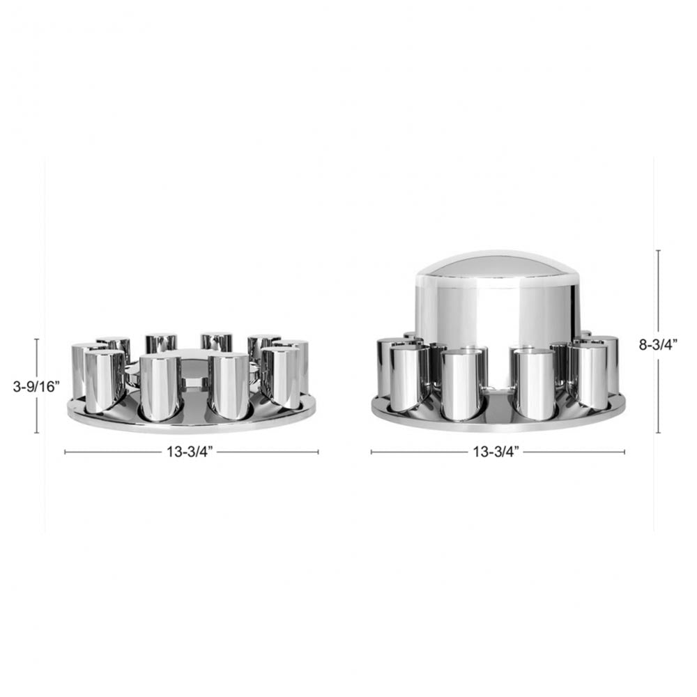Thread-On Axle Cover Kit with Cylinder Nut Covers, 33mm Thread-On