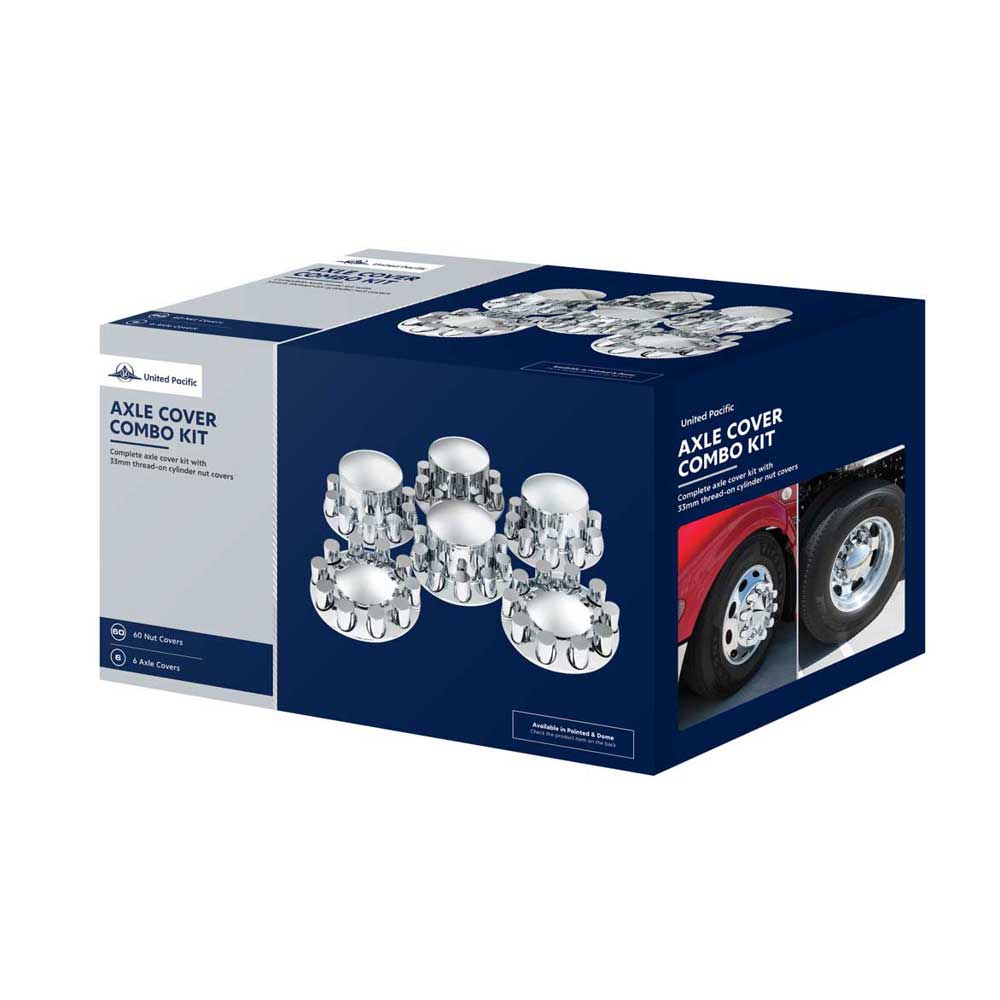 Thread-On Axle Cover Kit with Cylinder Nut Covers, 33mm Thread-On