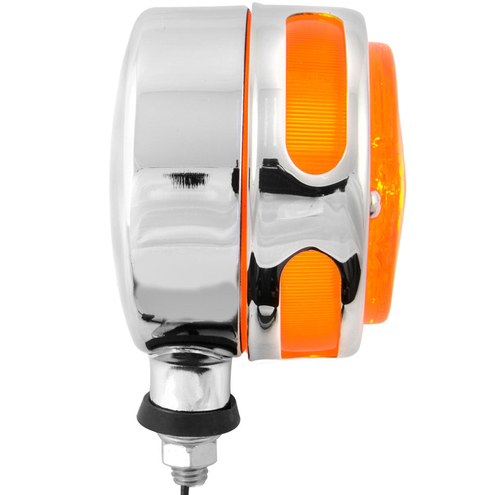Amber Single Face Pedestal Marker Light with Rim