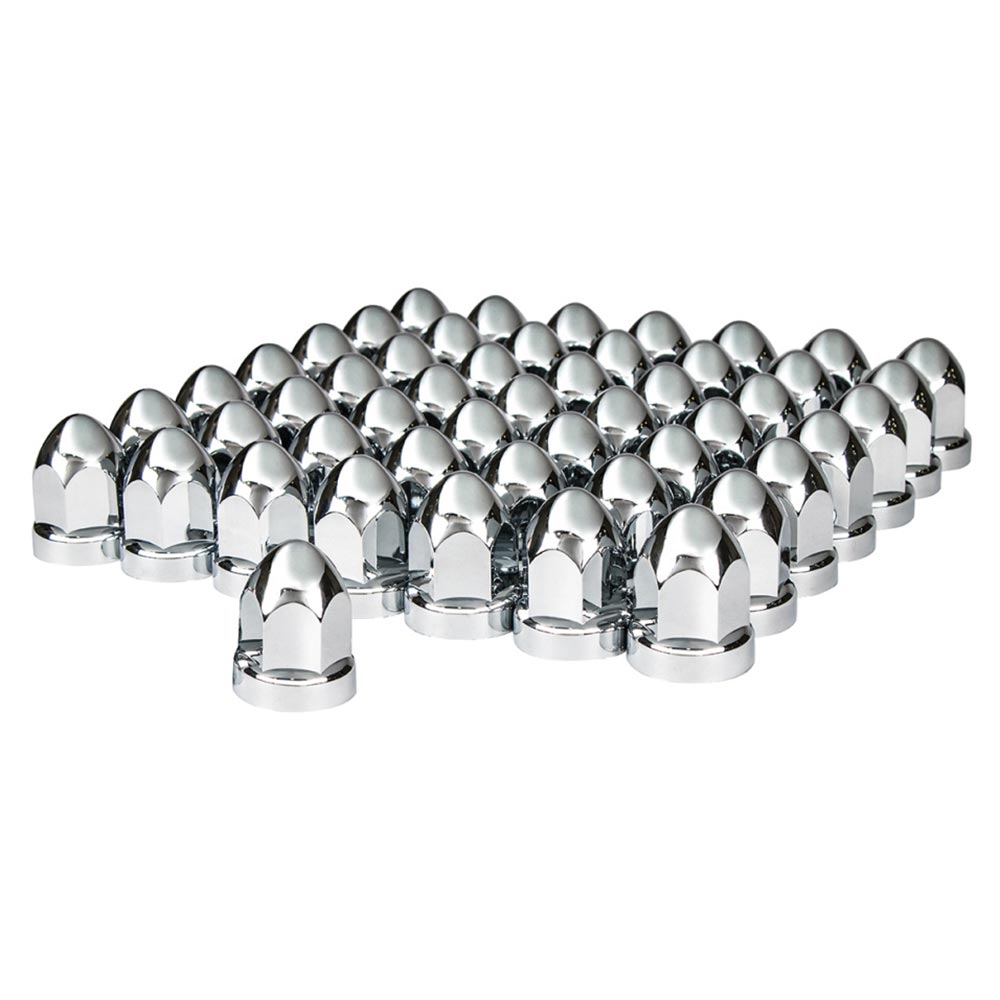 33mm Chrome Plastic Bullet Nut Cover - Push On 60PK