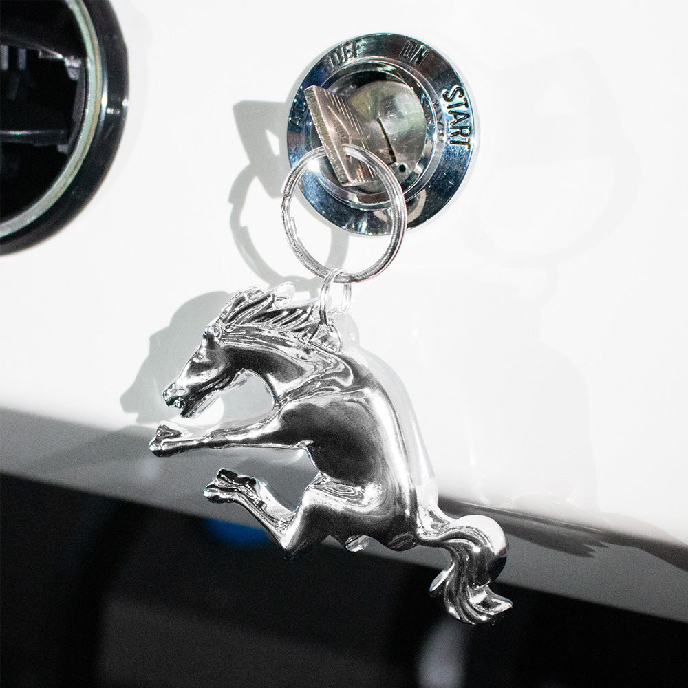 Chrome Bucking Horse Keychain, Bottle Opener