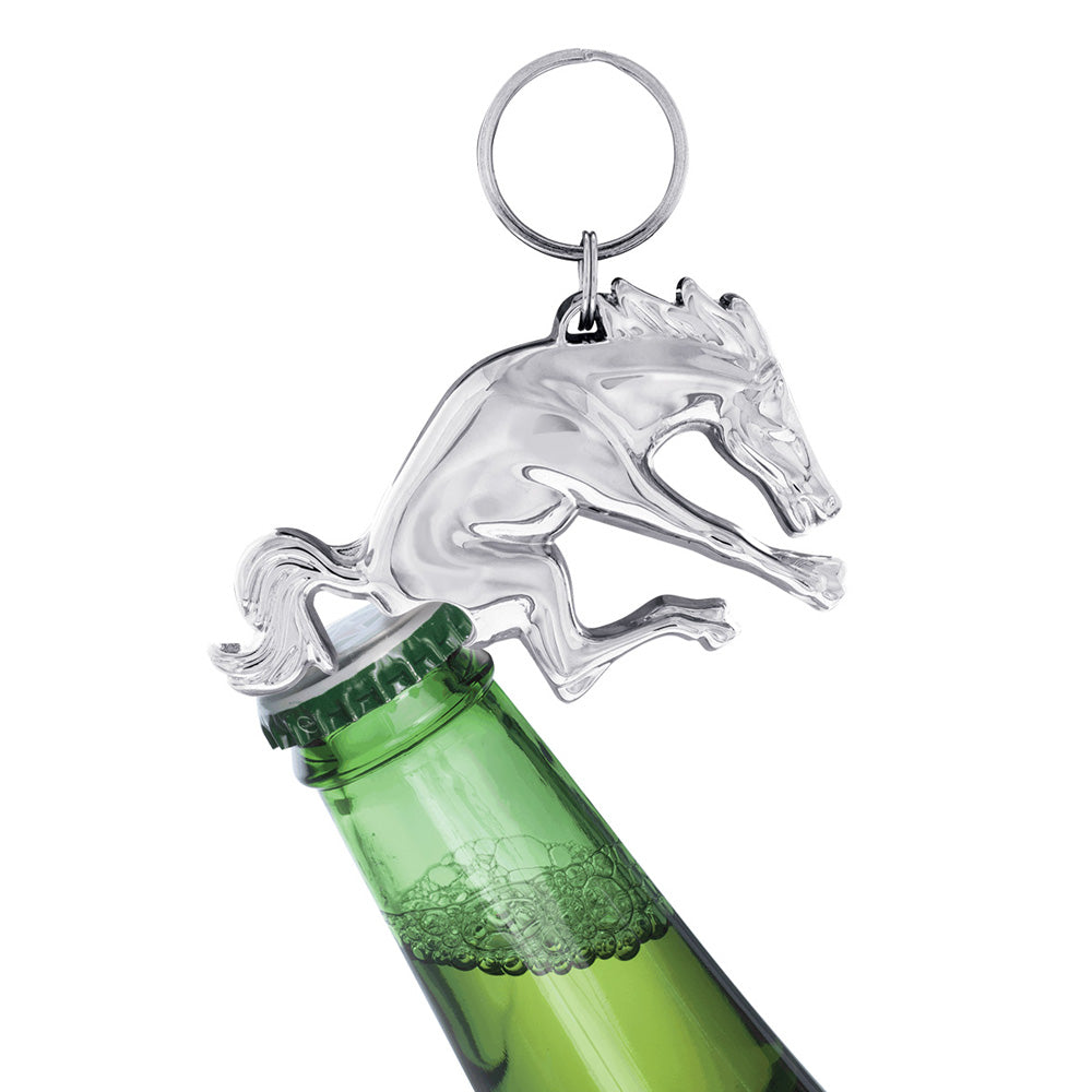Chrome Bucking Horse Keychain, Bottle Opener