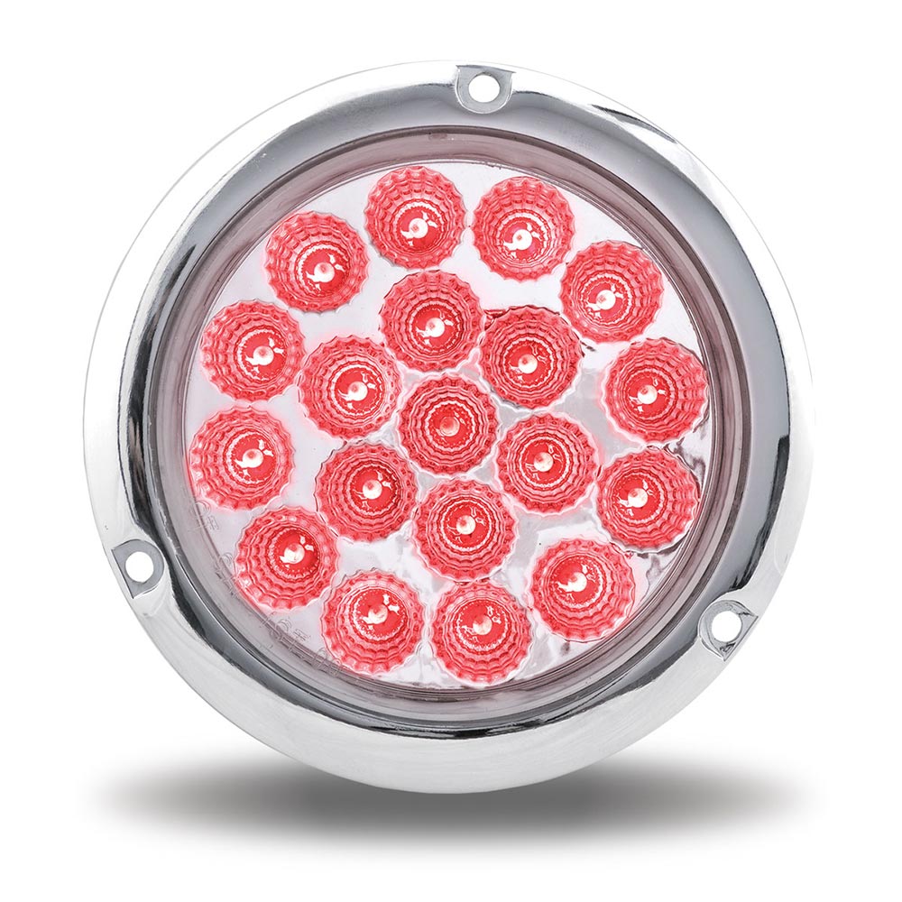 4" Red Stop/Tail/Turn Dual Revolution LED Light with Flange