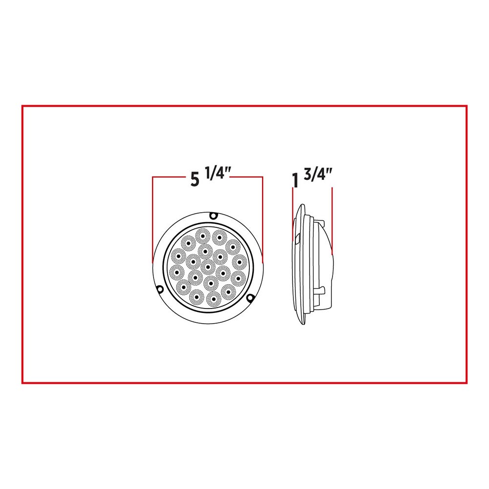 4" Red Stop/Tail/Turn Dual Revolution LED Light with Flange