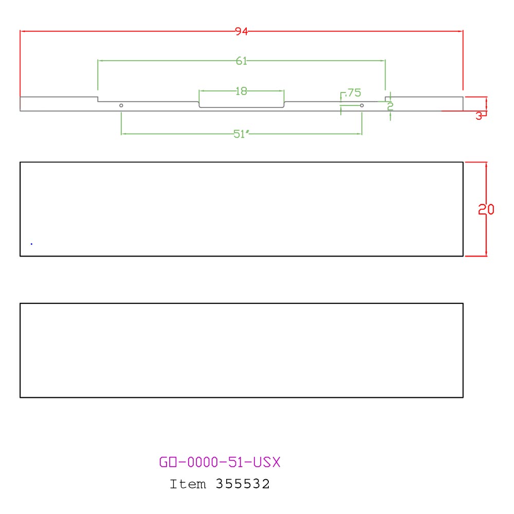 20" Boxed End Blank Chrome Bumper for FL, PB, WS