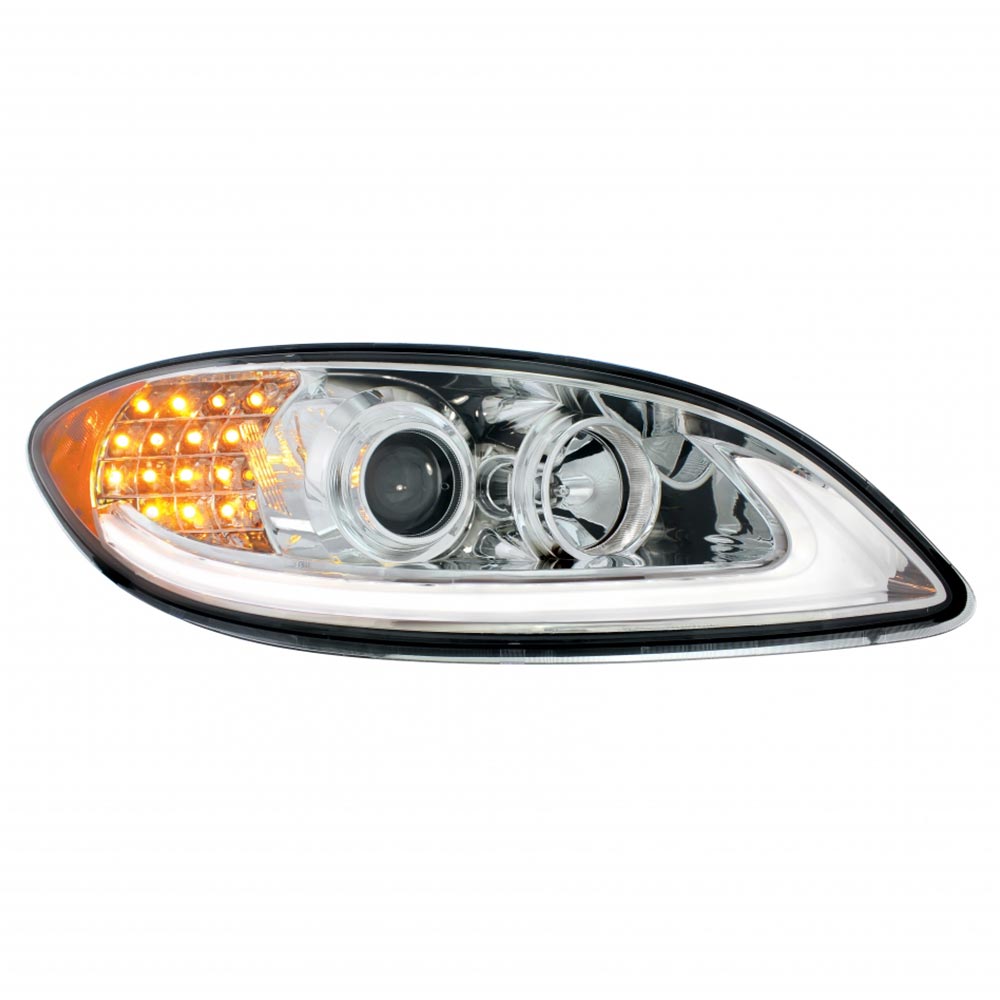 International Prostar Chrome Projection Headlight with LED Position and Turn Signal Lights