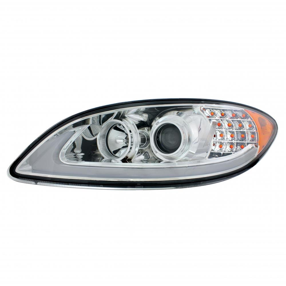 International Prostar Chrome Projection Headlight with LED Position and Turn Signal Lights