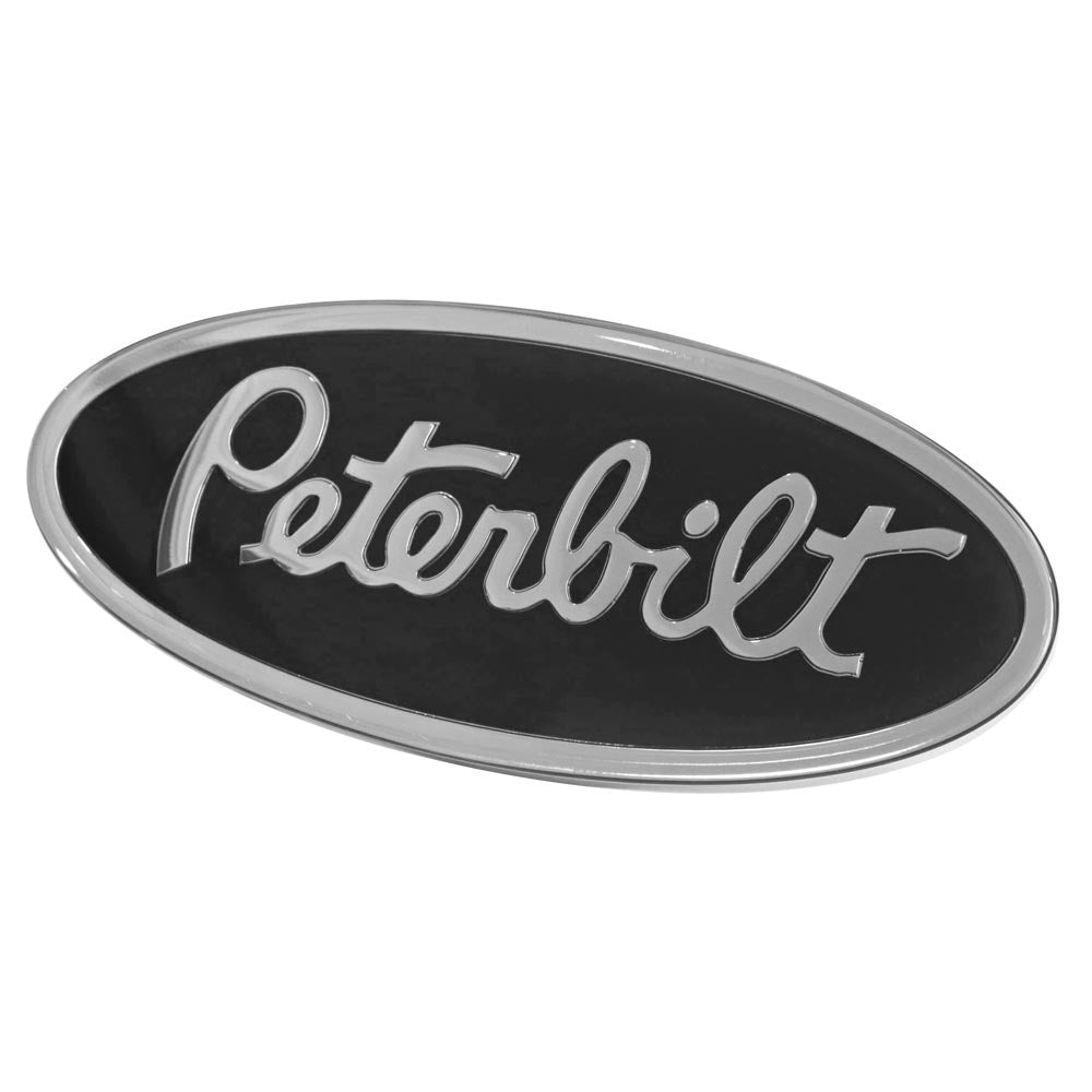 Peterbilt Oval Emblem in Black and Chrome