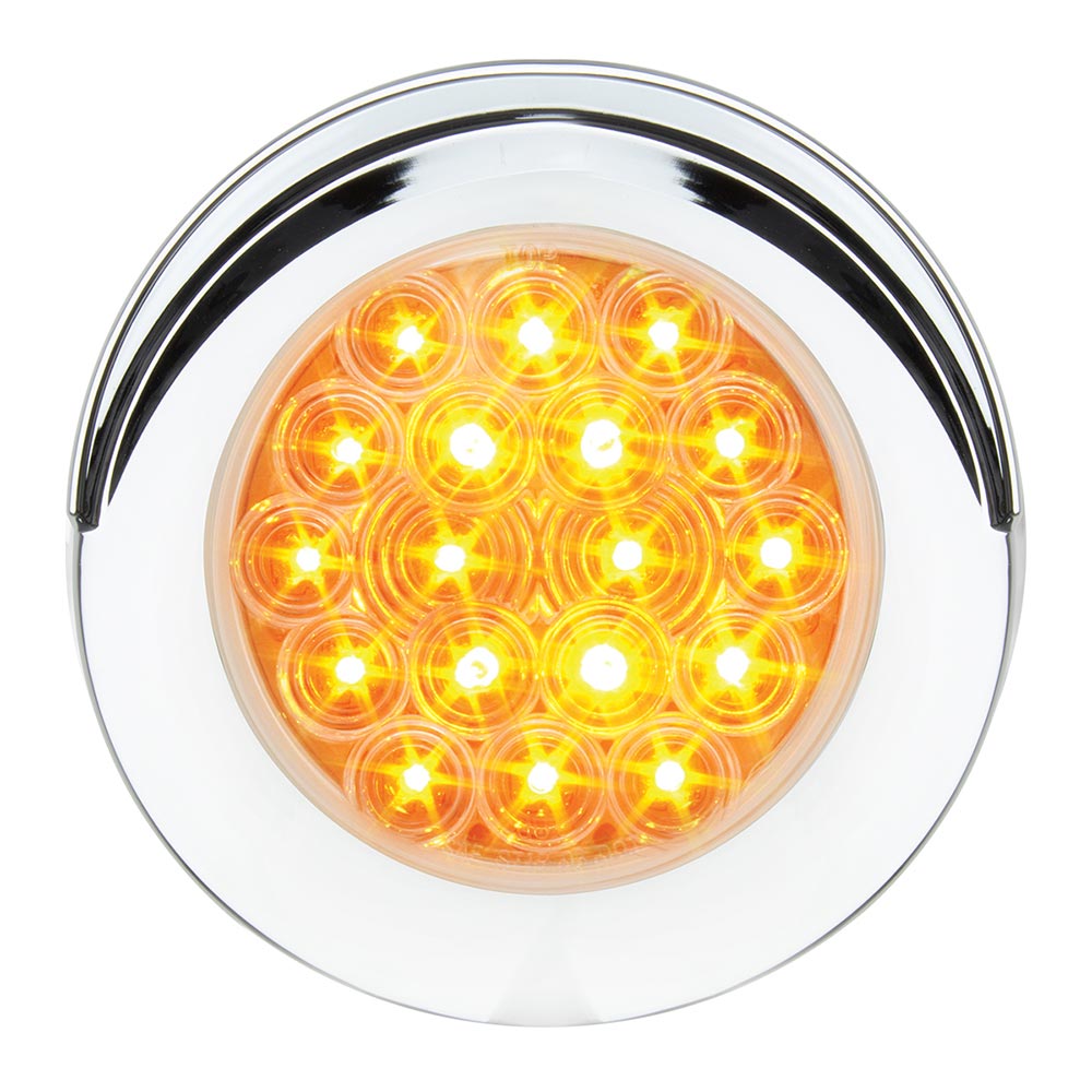 4" Round 18 LED Light with Chrome Bezel & Visor