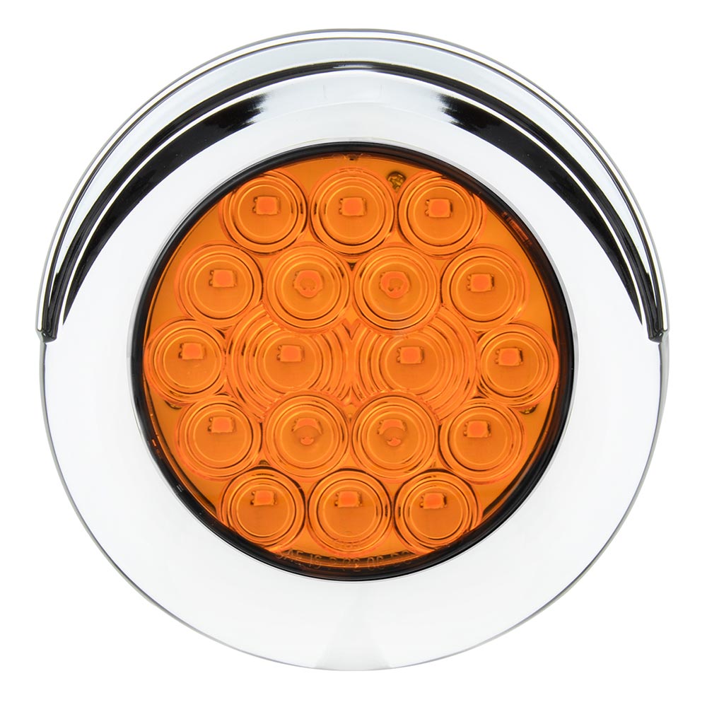 4" Round 18 LED Light with Chrome Bezel & Visor