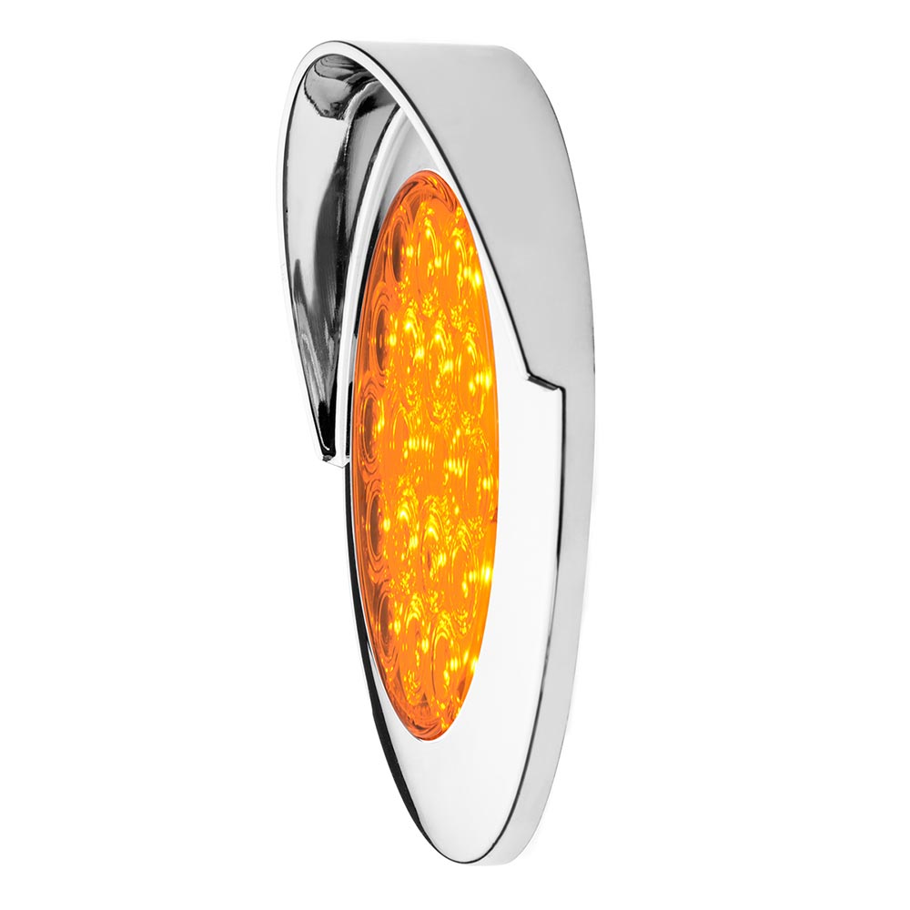 4" Round 18 LED Light with Chrome Bezel & Visor