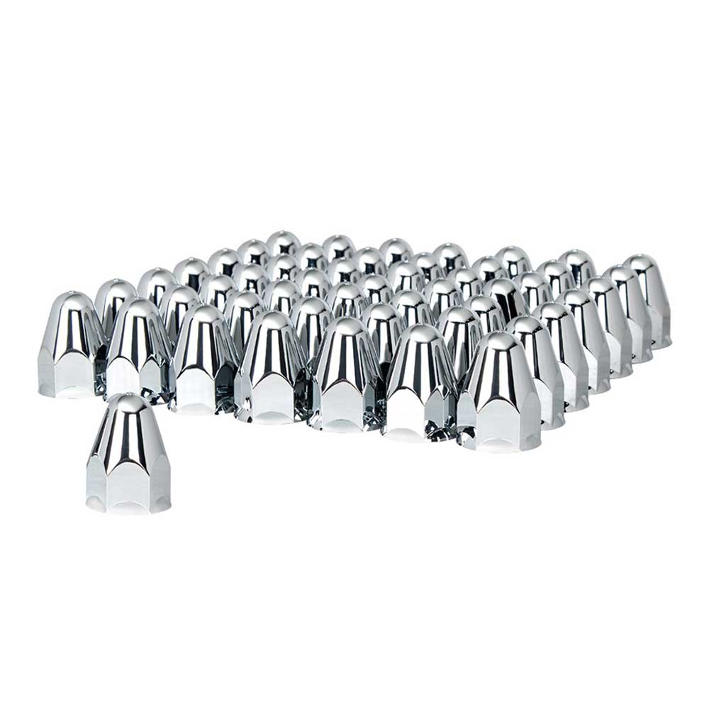 1-1/2" x 2-3/4" Chrome Plastic Bullet Nut Cover - Push On with Slots 60PK