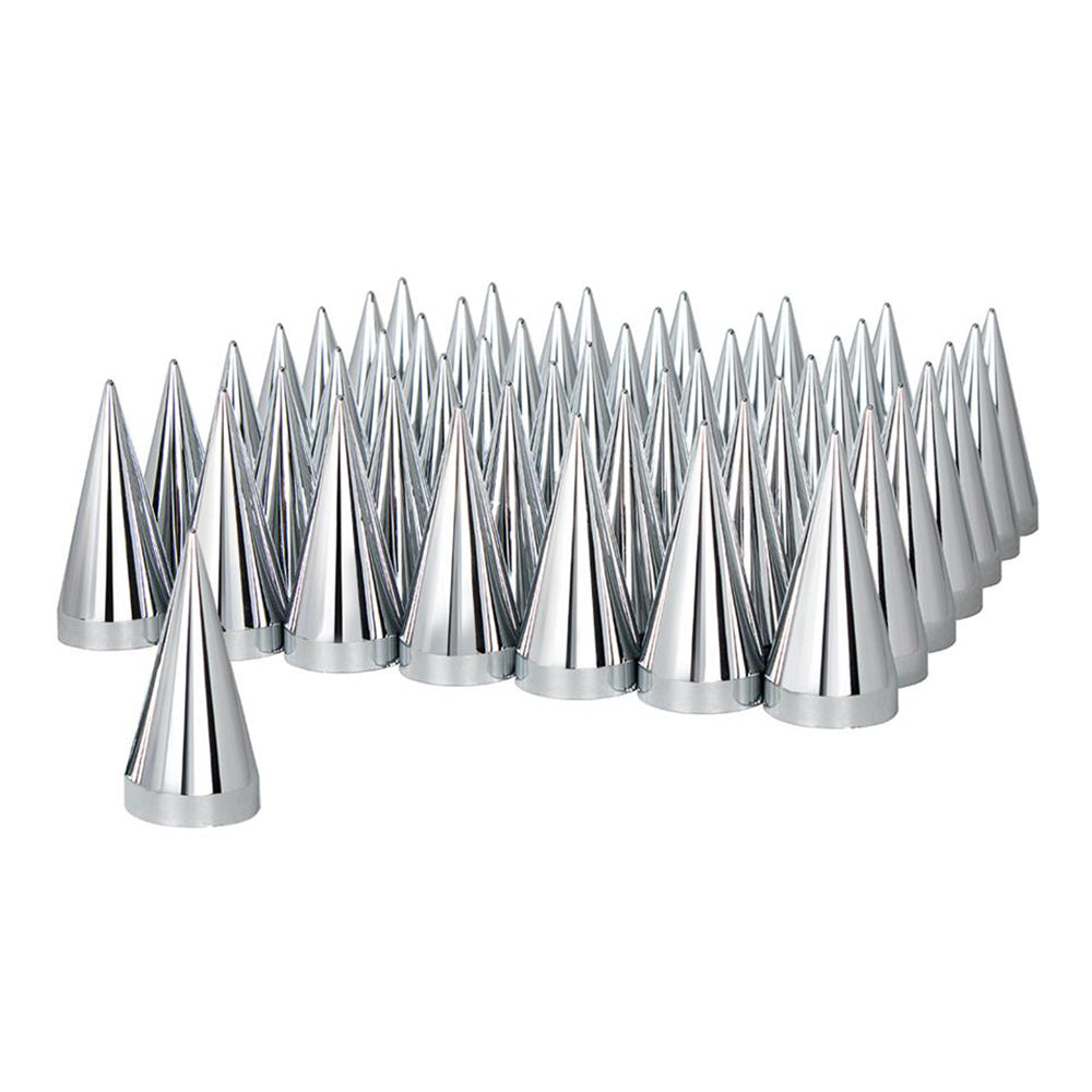 33mm x 4-1/2" Chrome Plastic Spike Nut Cover - 60PK Thread On