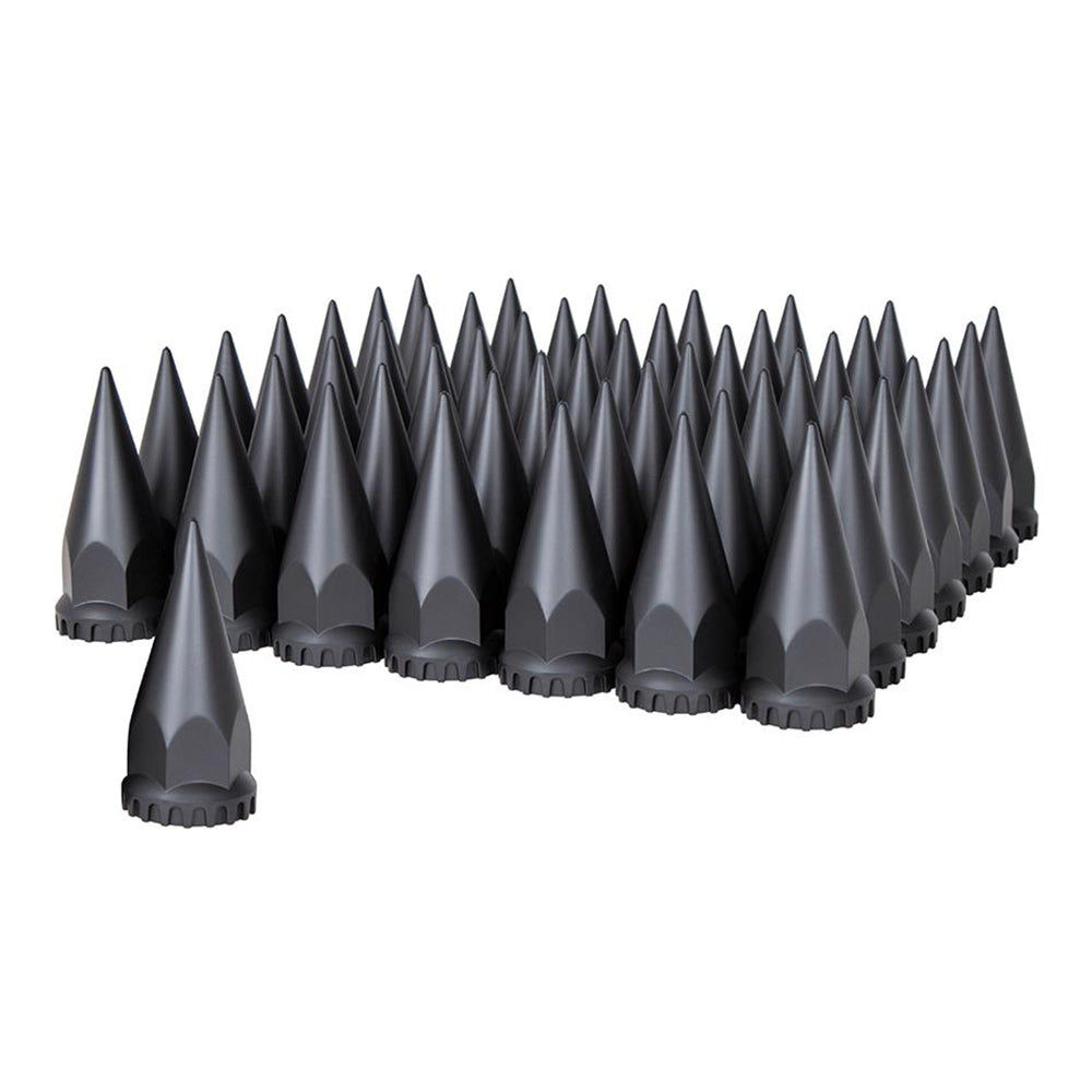 33mm x 4-3/4" Matte Black Spike Nut Cover - 60PK Thread On