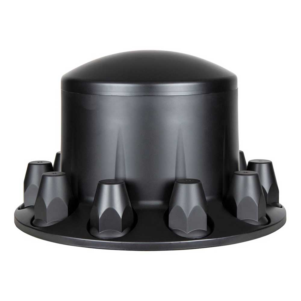 Black ABS Rear Axle Cover with Dome Hubcap, 33mm Thread-On Nut Covers