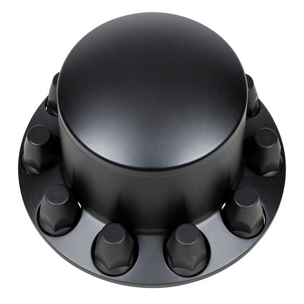 Black ABS Rear Axle Cover with Dome Hubcap, 33mm Thread-On Nut Covers