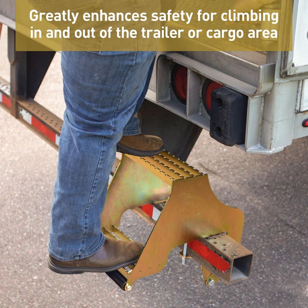 Highrise Folding Rear Entry Step with Bracket Fits 4" Bumper Beam