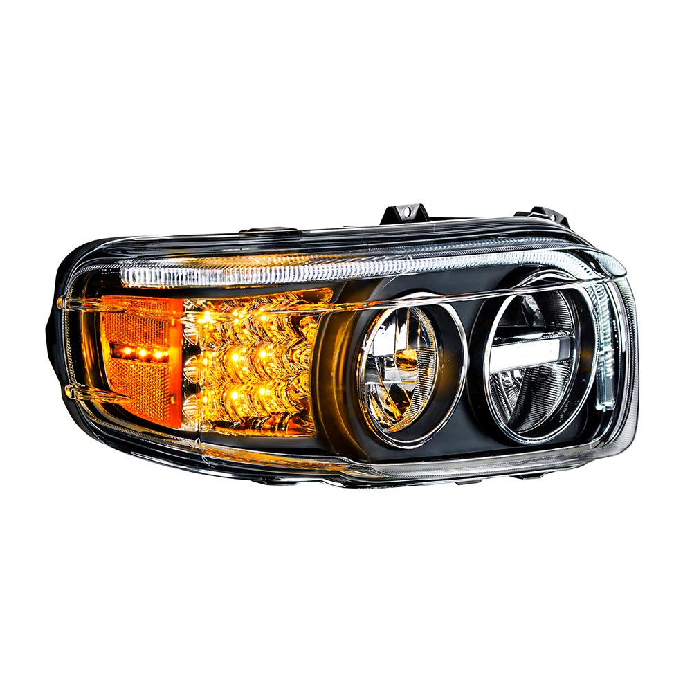 Peterbilt 388, 389, 567 Blackout LED Headlight with Turn and Position Light Bars
